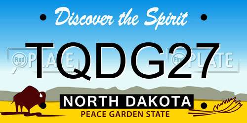 TQDG27 North Dakota License Plate