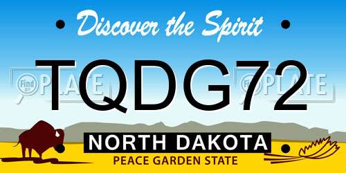 TQDG72 North Dakota License Plate