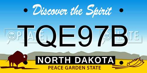 TQE97B North Dakota License Plate