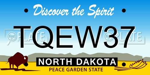 TQEW37 North Dakota License Plate
