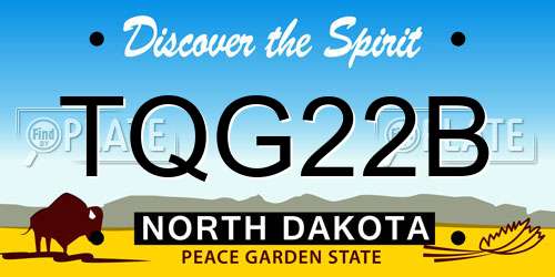 TQG22B North Dakota License Plate