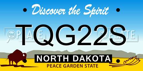 TQG22S North Dakota License Plate