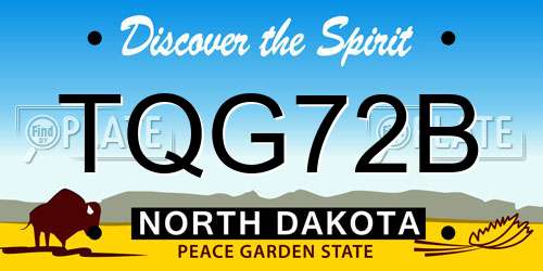 TQG72B North Dakota License Plate