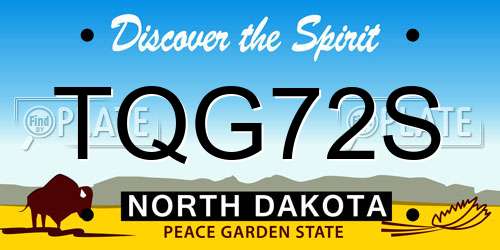 TQG72S North Dakota License Plate