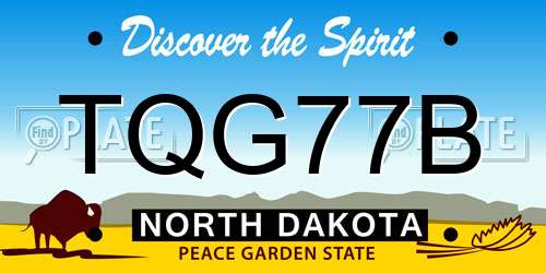 TQG77B North Dakota License Plate