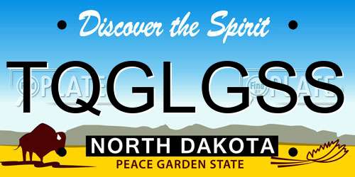 TQGLGSS North Dakota License Plate