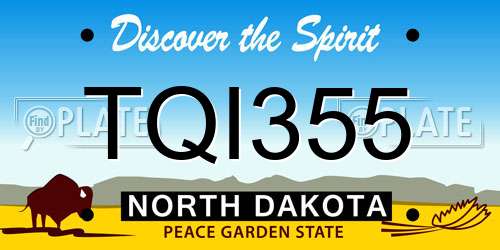 TQI355 North Dakota License Plate