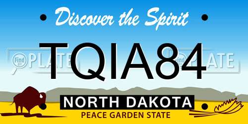 TQIA84 North Dakota License Plate