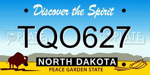 TQO627 North Dakota License Plate
