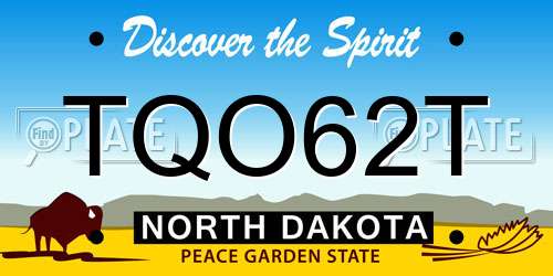 TQO62T North Dakota License Plate