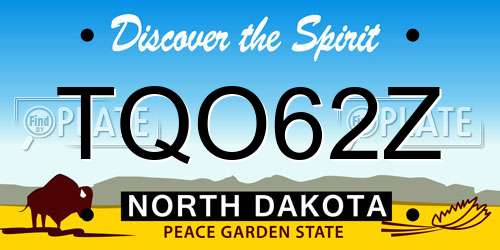TQO62Z North Dakota License Plate