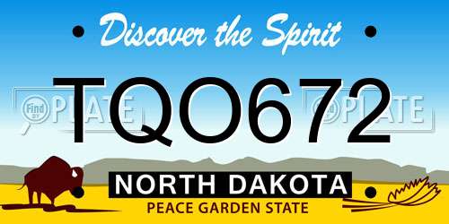 TQO672 North Dakota License Plate