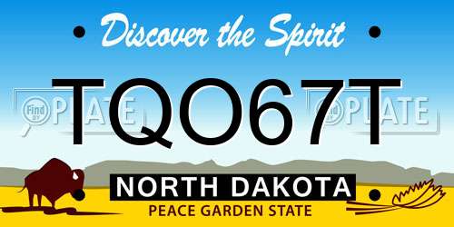 TQO67T North Dakota License Plate