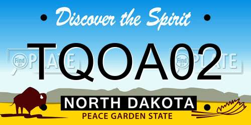 TQOA02 North Dakota License Plate