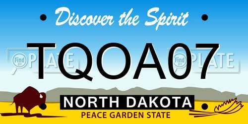 TQOA07 North Dakota License Plate