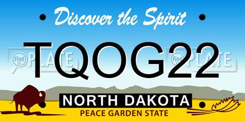 TQOG22 North Dakota License Plate