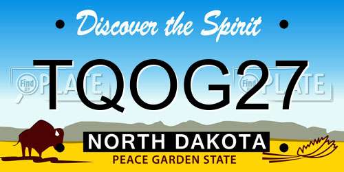 TQOG27 North Dakota License Plate