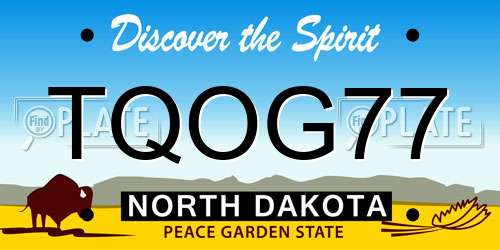 TQOG77 North Dakota License Plate