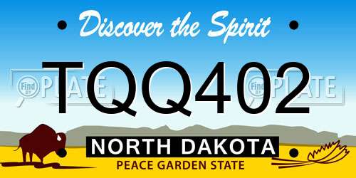 TQQ402 North Dakota License Plate
