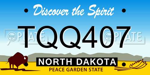 TQQ407 North Dakota License Plate