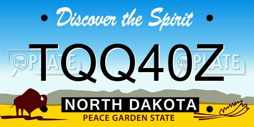 TQQ40Z North Dakota License Plate