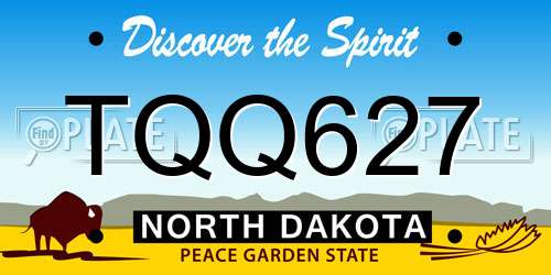 TQQ627 North Dakota License Plate