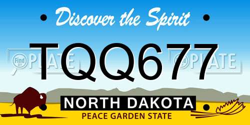 TQQ677 North Dakota License Plate
