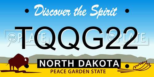 TQQG22 North Dakota License Plate