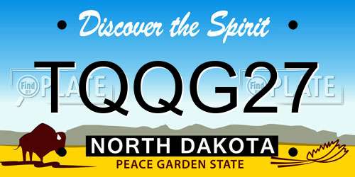 TQQG27 North Dakota License Plate