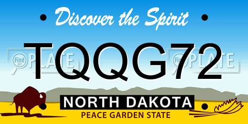 TQQG72 North Dakota License Plate