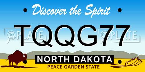 TQQG77 North Dakota License Plate