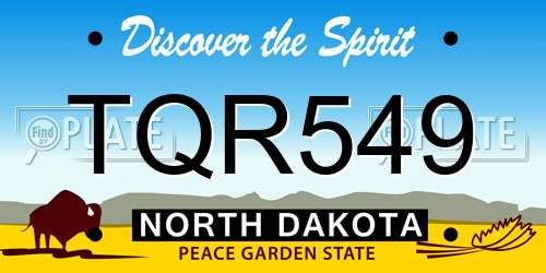 TQR549 North Dakota License Plate