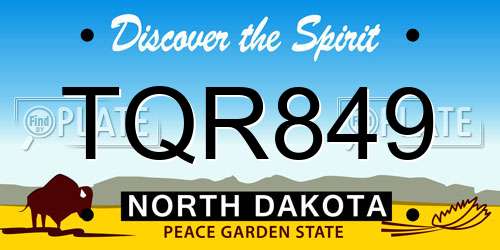 TQR849 North Dakota License Plate