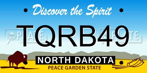 TQRB49 North Dakota License Plate