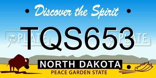 TQS653 North Dakota License Plate