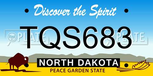 TQS683 North Dakota License Plate