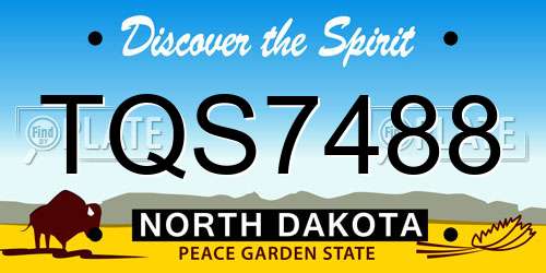 TQS7488 North Dakota License Plate
