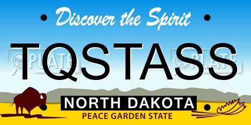 TQSTASS North Dakota License Plate