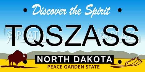 TQSZASS North Dakota License Plate