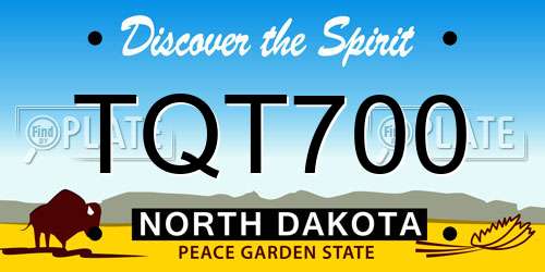 TQT700 North Dakota License Plate
