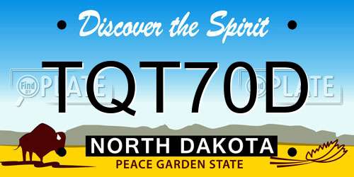 TQT70D North Dakota License Plate