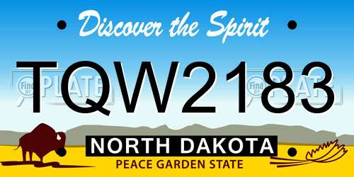 TQW2183 North Dakota License Plate
