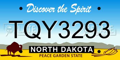 TQY3293 North Dakota License Plate