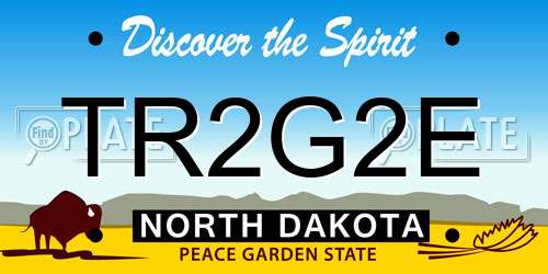 TR2G2E North Dakota License Plate