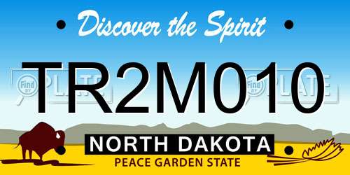 TR2M010 North Dakota License Plate