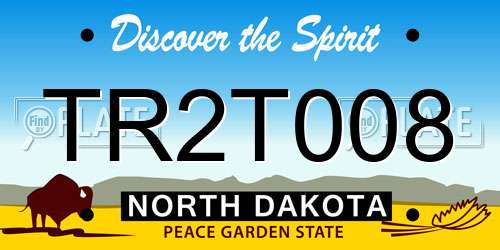 TR2T008 North Dakota License Plate