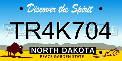 TR4K704 North Dakota License Plate
