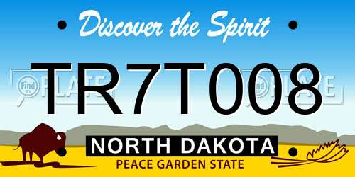TR7T008 North Dakota License Plate