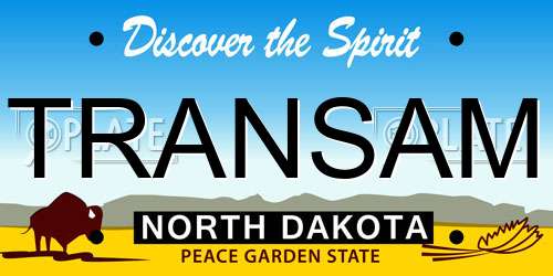 TRANSAM North Dakota License Plate