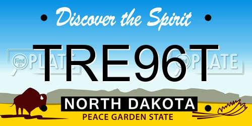 TRE96T North Dakota License Plate
